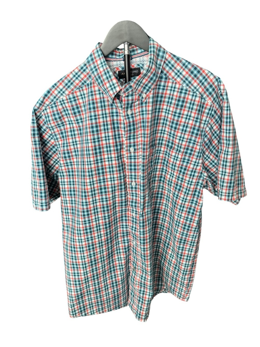 Ariat Pro Series Plaid Western Ranch Short Sleeve Button Down Shirt Men’s Large